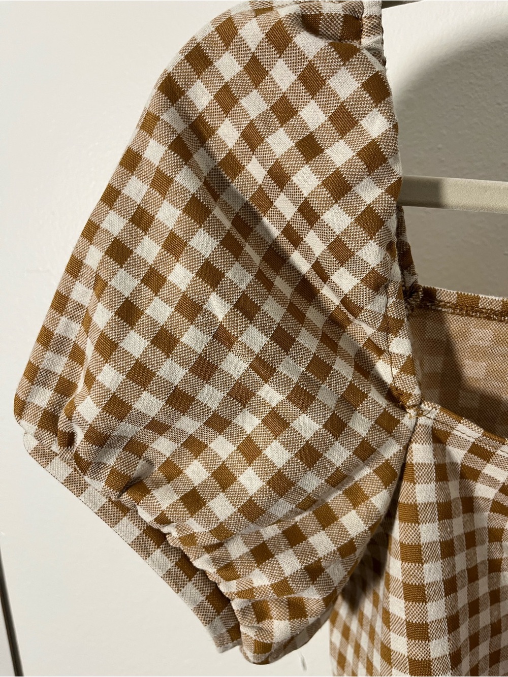 Madewell SIZE M Yellow & White Gingham Button-Front Top - Picture 3 of 6